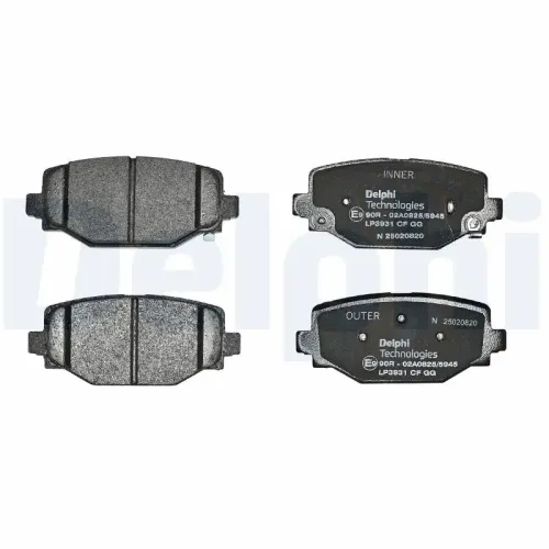 Bremsbelagsatz, Scheibenbremse Hinterachse DELPHI LP3931 Bild Bremsbelagsatz, Scheibenbremse Hinterachse DELPHI LP3931