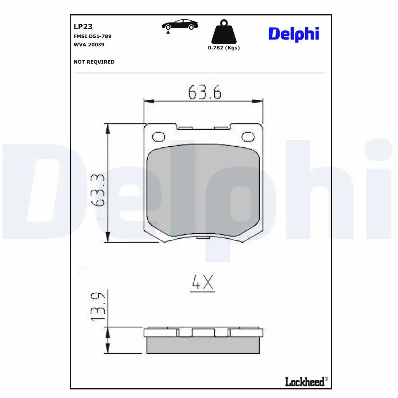 Bremsbelagsatz, Scheibenbremse DELPHI LP45