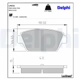 Bremsbelagsatz, Scheibenbremse Hinterachse DELPHI LP533