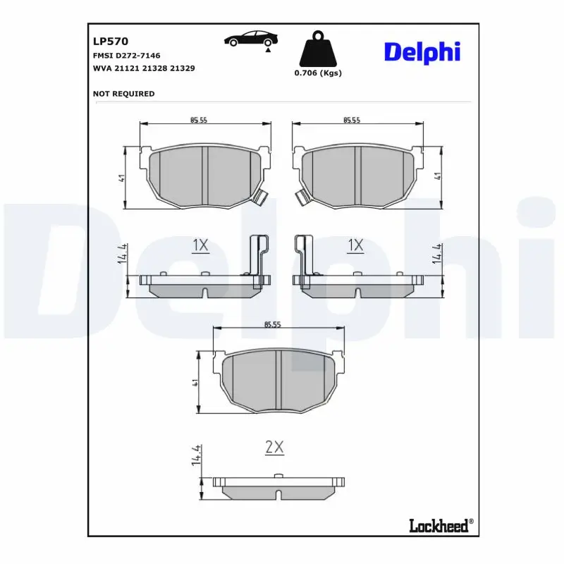 Bremsbelagsatz, Scheibenbremse DELPHI LP570