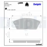 Bremsbelagsatz, Scheibenbremse Vorderachse DELPHI LP593
