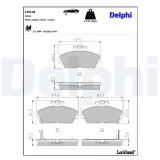 Bremsbelagsatz, Scheibenbremse Vorderachse DELPHI LP618