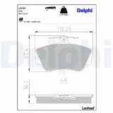 Bremsbelagsatz, Scheibenbremse Vorderachse DELPHI LP639