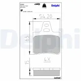 Bremsbelagsatz, Scheibenbremse Hinterachse DELPHI LP655