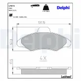 Bremsbelagsatz, Scheibenbremse DELPHI LP673
