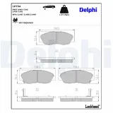 Bremsbelagsatz, Scheibenbremse Vorderachse DELPHI LP734