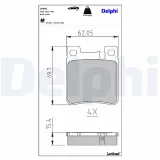 Bremsbelagsatz, Scheibenbremse Hinterachse DELPHI LP841