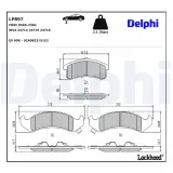 Bremsbelagsatz, Scheibenbremse Vorderachse DELPHI LP897
