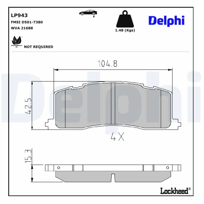 Bremsbelagsatz, Scheibenbremse Hinterachse Hinterachse DELPHI LP943