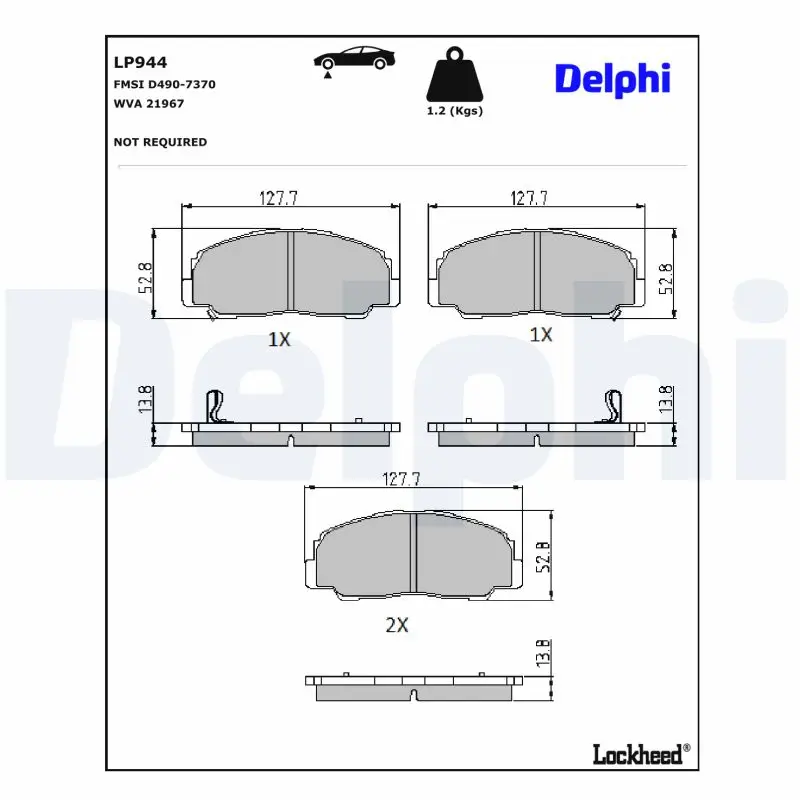 Bremsbelagsatz, Scheibenbremse DELPHI LP944