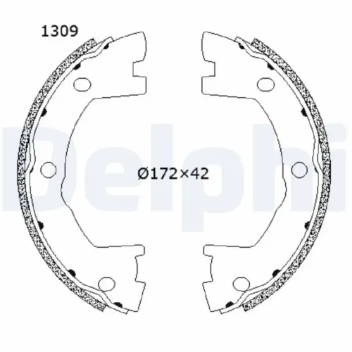 Bremsbackensatz, Feststellbremse DELPHI LS2202 Bild Bremsbackensatz, Feststellbremse DELPHI LS2202