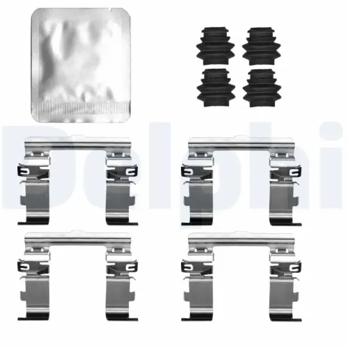Zubehörsatz, Scheibenbremsbelag Vorderachse DELPHI LX0822 Bild Zubehörsatz, Scheibenbremsbelag Vorderachse DELPHI LX0822