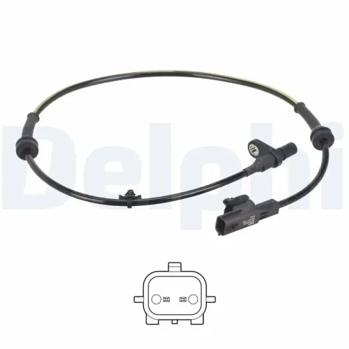 Sensor, Raddrehzahl Hinterachse rechts DELPHI SS21257-12B1 Bild Sensor, Raddrehzahl Hinterachse rechts DELPHI SS21257-12B1