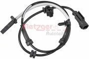 Sensor, Raddrehzahl Vorderachse links Vorderachse rechts METZGER 09001454