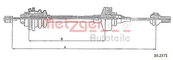 Seilzug, Kupplungsbetätigung METZGER 10.2371