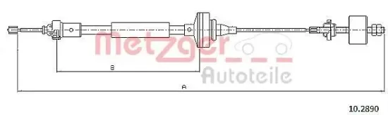 Seilzug, Kupplungsbetätigung METZGER 10.2890 Bild Seilzug, Kupplungsbetätigung METZGER 10.2890