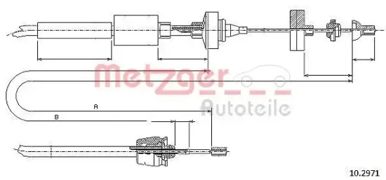 Seilzug, Kupplungsbetätigung METZGER 10.2971 Bild Seilzug, Kupplungsbetätigung METZGER 10.2971