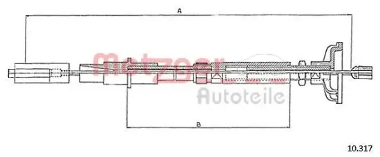 Seilzug, Kupplungsbetätigung METZGER 10.317 Bild Seilzug, Kupplungsbetätigung METZGER 10.317