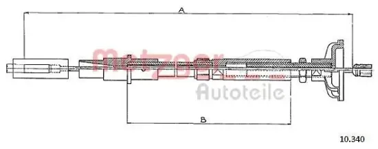 Seilzug, Kupplungsbetätigung METZGER 10.340 Bild Seilzug, Kupplungsbetätigung METZGER 10.340