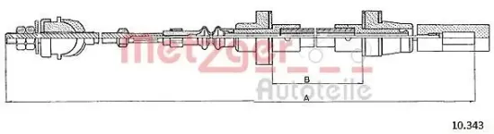 Seilzug, Kupplungsbetätigung METZGER 10.343 Bild Seilzug, Kupplungsbetätigung METZGER 10.343