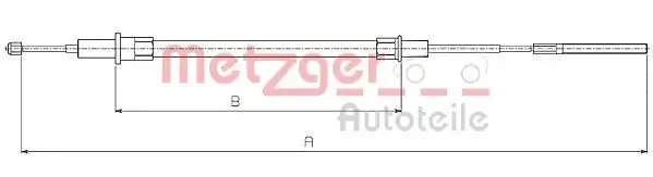 Seilzug, Feststellbremse hinten links METZGER 10.4154