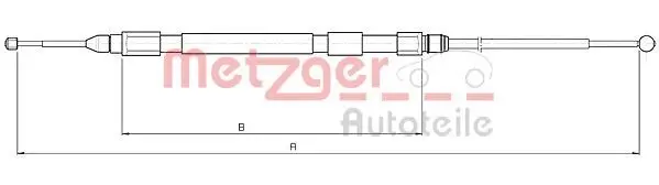 Seilzug, Feststellbremse hinten rechts METZGER AUTOTEILE 10.4157