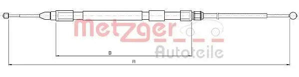 Seilzug, Feststellbremse hinten links METZGER AUTOTEILE 10.4158