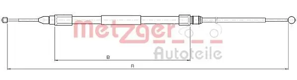 Seilzug, Feststellbremse hinten links METZGER AUTOTEILE 10.4268