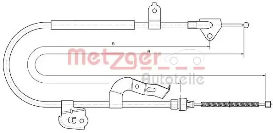 Seilzug, Feststellbremse hinten rechts METZGER 10.4510 Bild Seilzug, Feststellbremse hinten rechts METZGER 10.4510