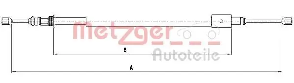 Seilzug, Feststellbremse hinten links METZGER AUTOTEILE 10.4577