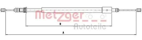 Seilzug, Feststellbremse hinten links METZGER AUTOTEILE 10.4577 Bild Seilzug, Feststellbremse hinten links METZGER AUTOTEILE 10.4577