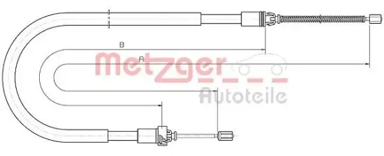 Seilzug, Feststellbremse hinten links hinten rechts METZGER AUTOTEILE 10.6033 Bild Seilzug, Feststellbremse hinten links hinten rechts METZGER AUTOTEILE 10.6033