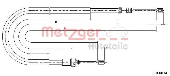 Seilzug, Feststellbremse hinten links hinten rechts METZGER AUTOTEILE 10.6034