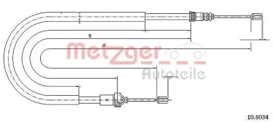 Seilzug, Feststellbremse hinten links hinten rechts METZGER AUTOTEILE 10.6034 Bild Seilzug, Feststellbremse hinten links hinten rechts METZGER AUTOTEILE 10.6034