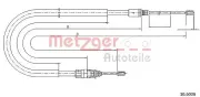Seilzug, Feststellbremse hinten links hinten rechts METZGER AUTOTEILE 10.6036