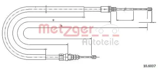 Seilzug, Feststellbremse hinten links hinten rechts METZGER AUTOTEILE 10.6037 Bild Seilzug, Feststellbremse hinten links hinten rechts METZGER AUTOTEILE 10.6037