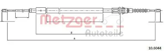 Seilzug, Feststellbremse hinten links hinten rechts METZGER AUTOTEILE 10.6044 Bild Seilzug, Feststellbremse hinten links hinten rechts METZGER AUTOTEILE 10.6044