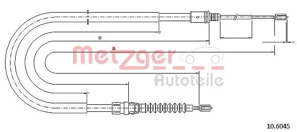 Seilzug, Feststellbremse hinten links hinten rechts METZGER AUTOTEILE 10.6045