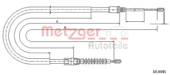 Seilzug, Feststellbremse hinten links hinten rechts METZGER AUTOTEILE 10.6045 Bild Seilzug, Feststellbremse hinten links hinten rechts METZGER AUTOTEILE 10.6045