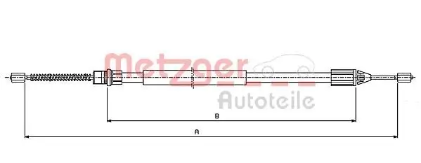 Seilzug, Feststellbremse hinten links hinten rechts METZGER AUTOTEILE 10.6542