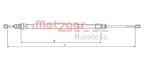 Seilzug, Feststellbremse hinten links hinten rechts METZGER AUTOTEILE 10.6686