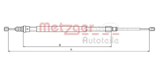 Seilzug, Feststellbremse hinten links hinten rechts METZGER AUTOTEILE 10.6686 Bild Seilzug, Feststellbremse hinten links hinten rechts METZGER AUTOTEILE 10.6686