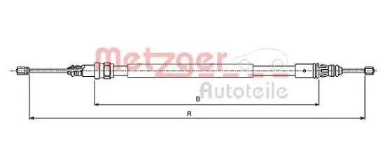 Seilzug, Feststellbremse METZGER 10.6775 Bild Seilzug, Feststellbremse METZGER 10.6775