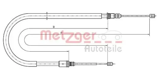 Seilzug, Feststellbremse hinten links hinten rechts METZGER AUTOTEILE 10.6791 Bild Seilzug, Feststellbremse hinten links hinten rechts METZGER AUTOTEILE 10.6791