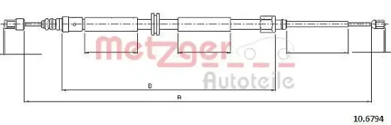 Seilzug, Feststellbremse hinten links hinten rechts METZGER AUTOTEILE 10.6794 Bild Seilzug, Feststellbremse hinten links hinten rechts METZGER AUTOTEILE 10.6794