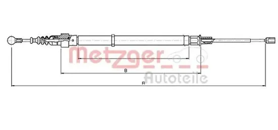 Seilzug, Feststellbremse METZGER 10.7139 Bild Seilzug, Feststellbremse METZGER 10.7139