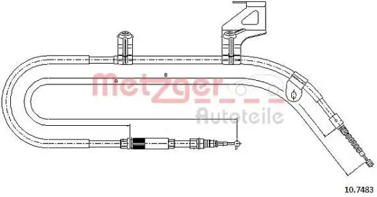 Seilzug, Feststellbremse METZGER 10.7483 Bild Seilzug, Feststellbremse METZGER 10.7483