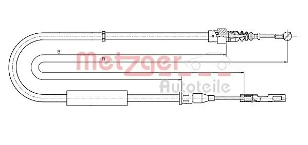 Seilzug, Feststellbremse hinten links hinten links hinten rechts METZGER AUTOTEILE 10.7512
