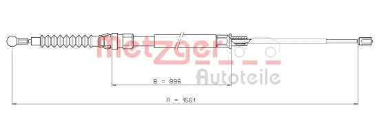 Seilzug, Feststellbremse METZGER 10.7627 Bild Seilzug, Feststellbremse METZGER 10.7627