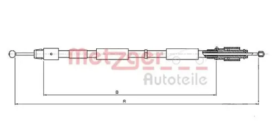 Seilzug, Feststellbremse hinten links hinten rechts METZGER AUTOTEILE 10.7634 Bild Seilzug, Feststellbremse hinten links hinten rechts METZGER AUTOTEILE 10.7634